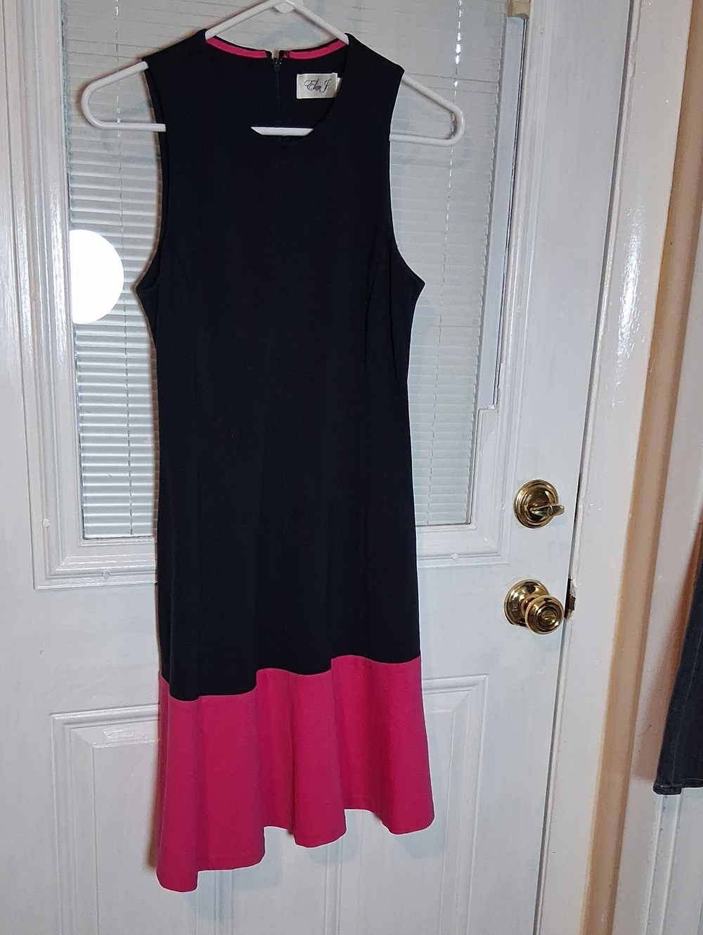 Eliza J Black Dress with Hot Pink Hem